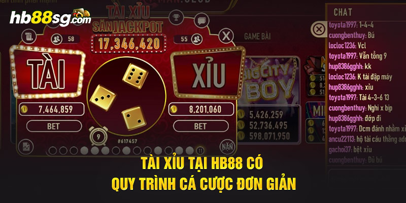 Tài Xỉu tại HB88 có quy trình cá cược đơn giản